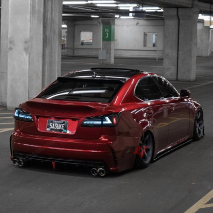 2006-2013 LEXUS PG STYLE V1 IS250, IS350 Rear Bumper Cover w/ Mufflers & 3rd Brake Light