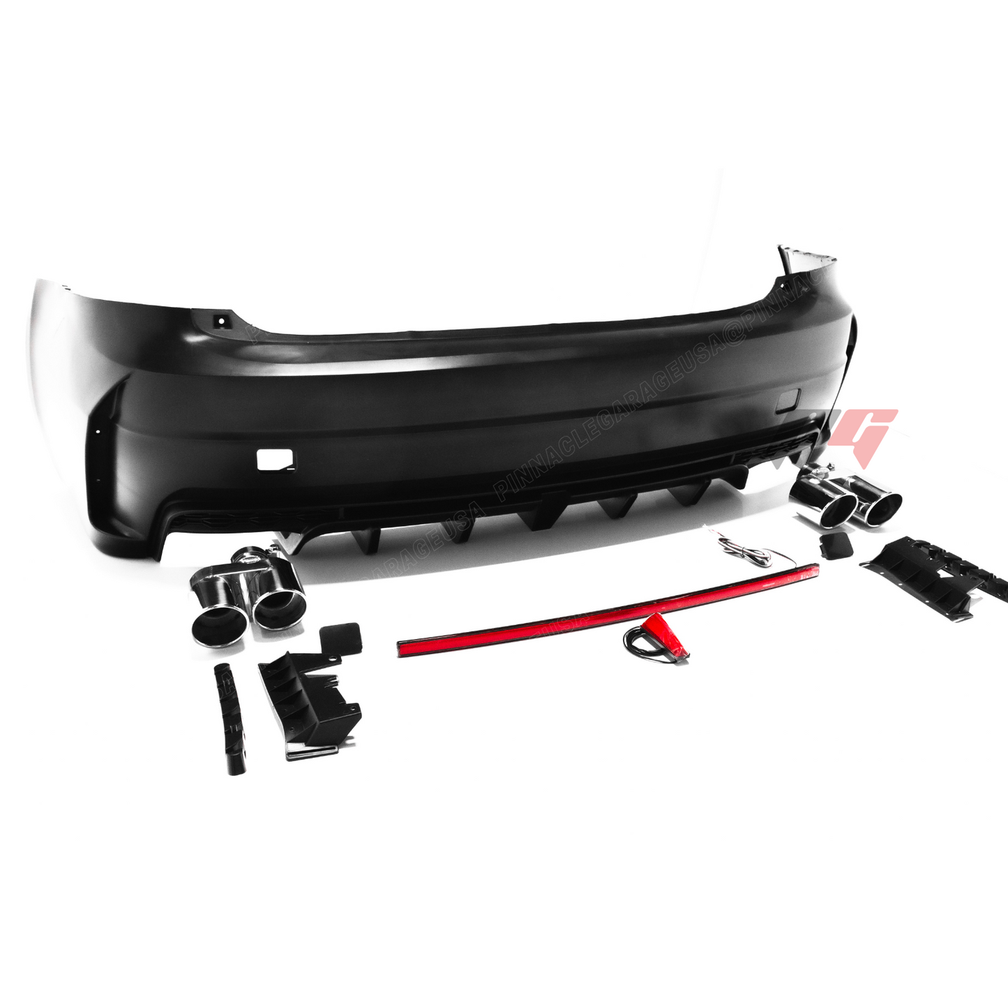 2006-2013 LEXUS PG STYLE V1 IS250, IS350 Rear Bumper Cover w/ Mufflers & 3rd Brake Light