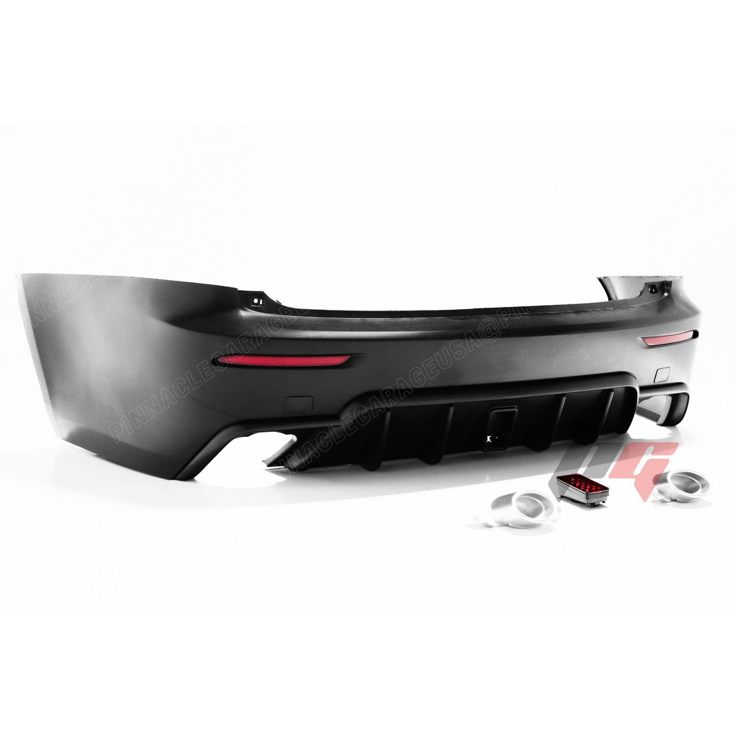 2006-2013 LEXUS PG STYLE V2 IS250, IS350 Rear Bumper Cover w/ Mufflers & 3rd Brake Light