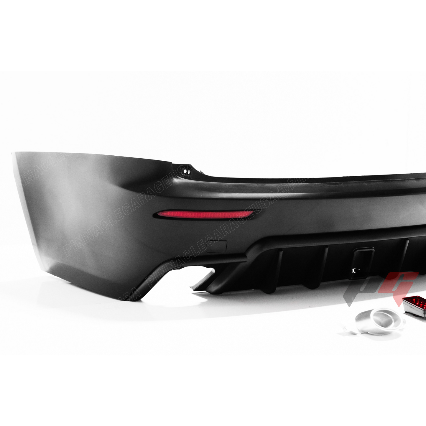 2006-2013 LEXUS PG STYLE V2 IS250, IS350 Rear Bumper Cover w/ Mufflers & 3rd Brake Light