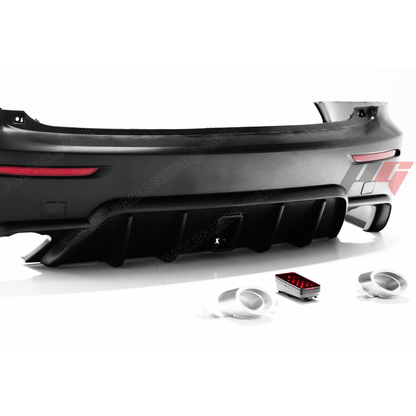 2006-2013 LEXUS PG STYLE V2 IS250, IS350 Rear Bumper Cover w/ Mufflers & 3rd Brake Light