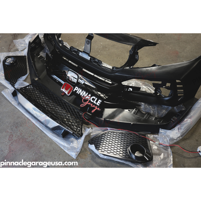 2016-2021 HONDA CIVIC 10th-Gen Type-R Style Front Bumper Conversion