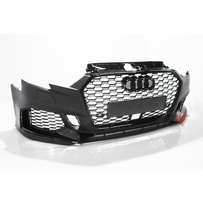 2017-2020 Audi A3, S3 Front RS3 Style Bumper Cover Conversion w/ Front Grille