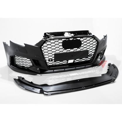 2017-2020 Audi A3, S3 Front RS4 Style Bumper Cover Conversion w/ Front Grille