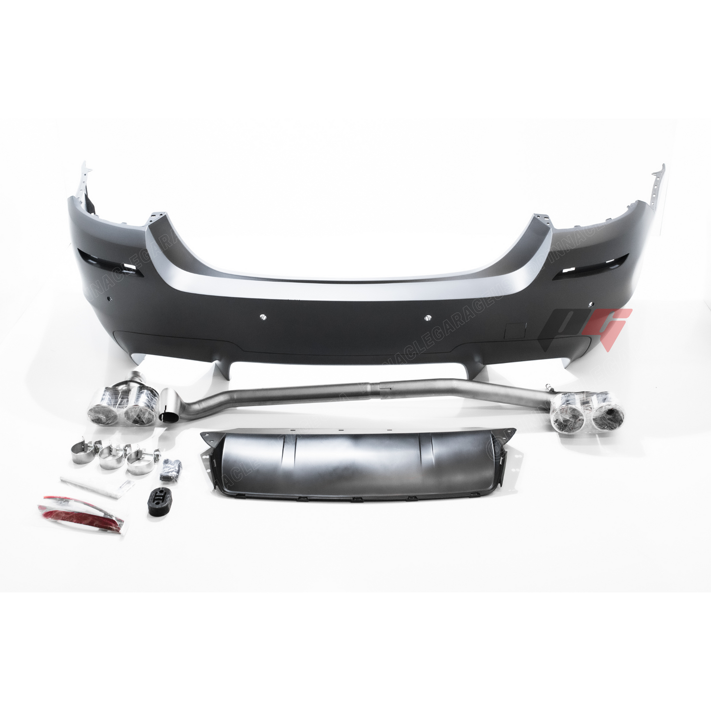 2011-2017 BMW F10 5 Series Rear M5 Style Bumper Cover Conversion w/ Quad Exhaust Tips