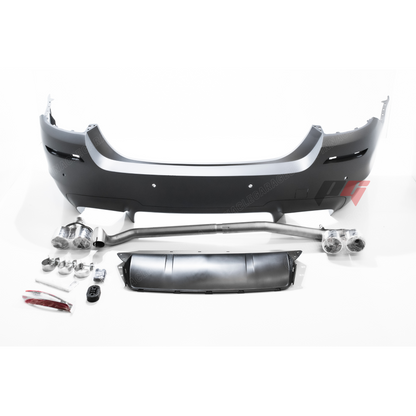 2011-2017 BMW F10 5 Series Rear M5 Style Bumper Cover Conversion w/ Quad Exhaust Tips