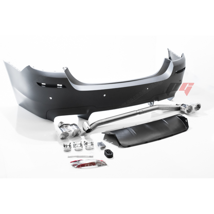 2011-2017 BMW F10 5 Series Rear M5 Style Bumper Cover Conversion w/ Quad Exhaust Tips