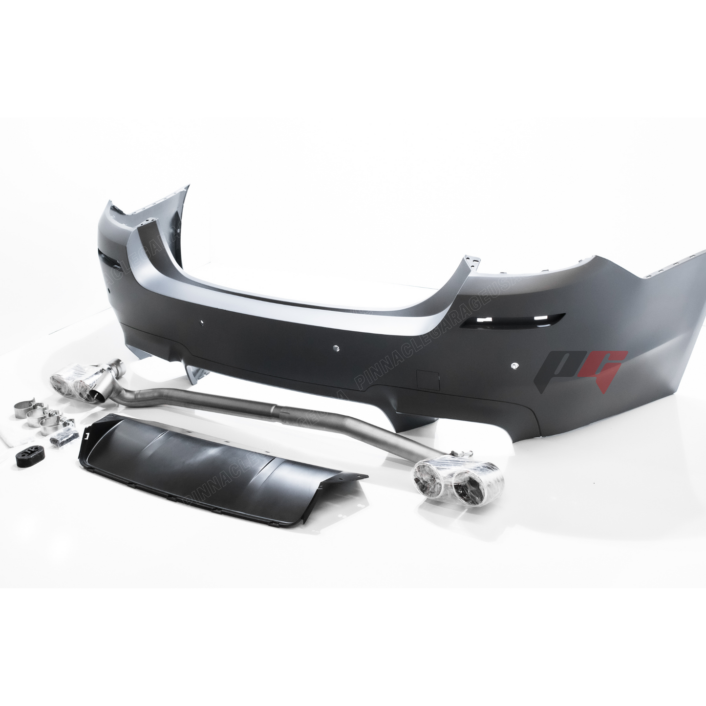 2011-2017 BMW F10 5 Series Rear M5 Style Bumper Cover Conversion w/ Quad Exhaust Tips