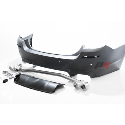 2011-2017 BMW F10 5 Series Rear M5 Style Bumper Cover Conversion w/ Quad Exhaust Tips